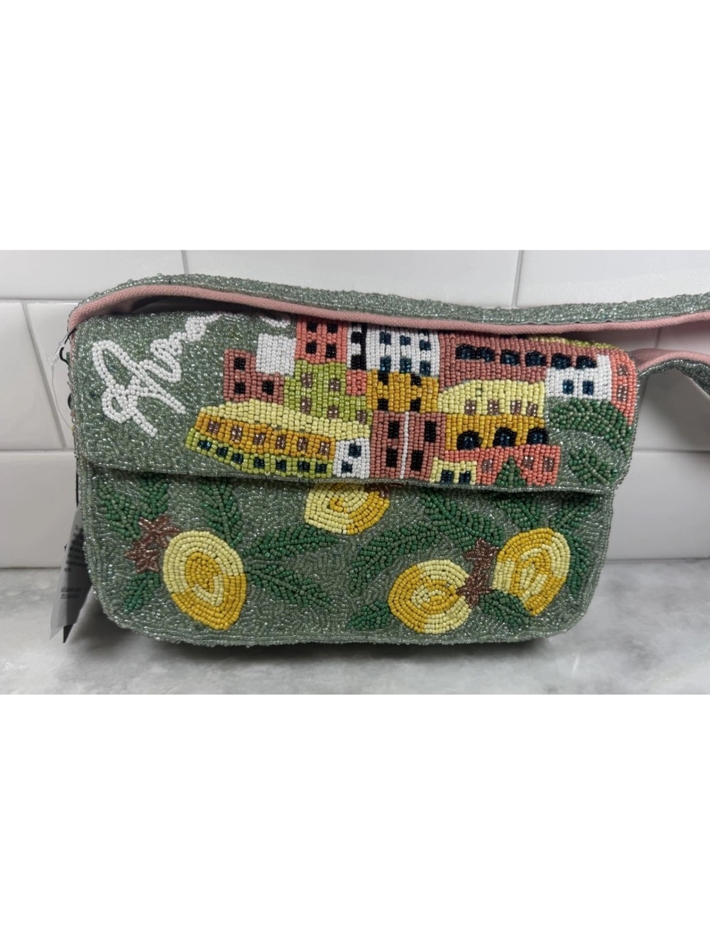 America & Beyond Amalfi Dreams Beaded Shoulder Bag Amalfi Coast Italy Resort NWT